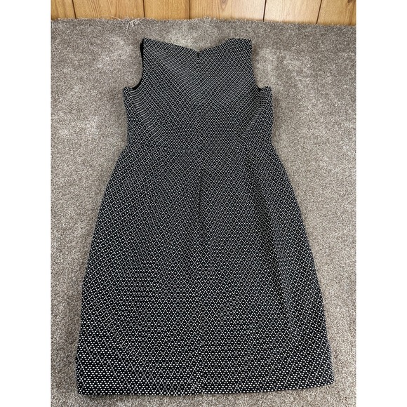 J. Crew Blk/White Textured Dot Print Split Neck Sleeveless Sheath Dress Sz 8 NWT - Picture 13 of 13
